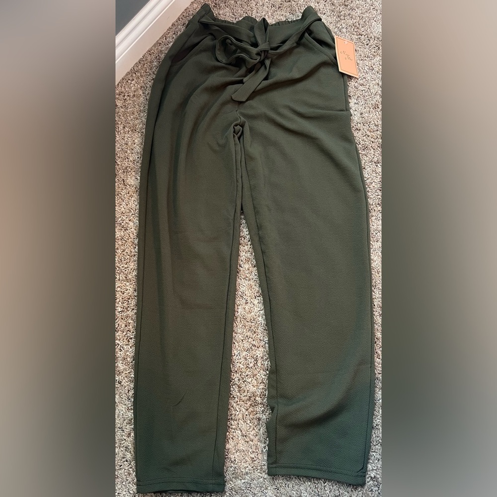 Olive Green Trouser Dress Pants
